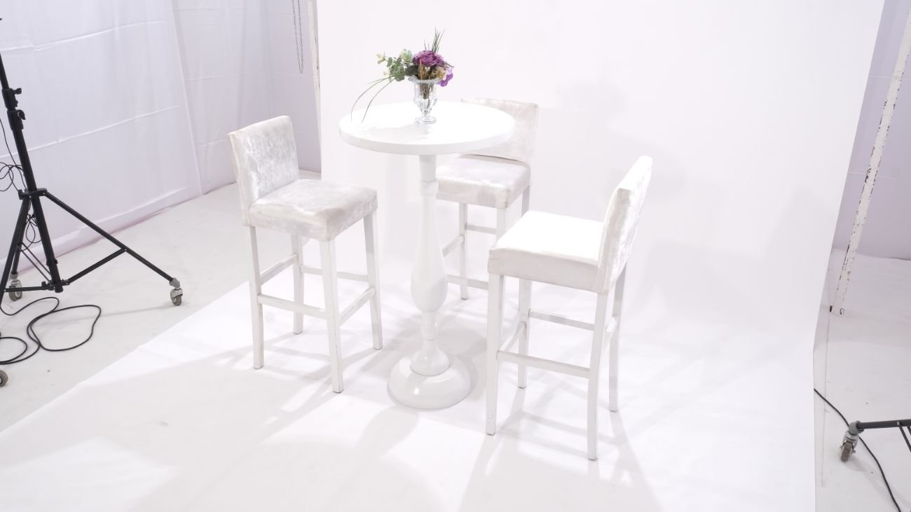 Yuvarlak Siyah Bistro 60cm çap 110cmy