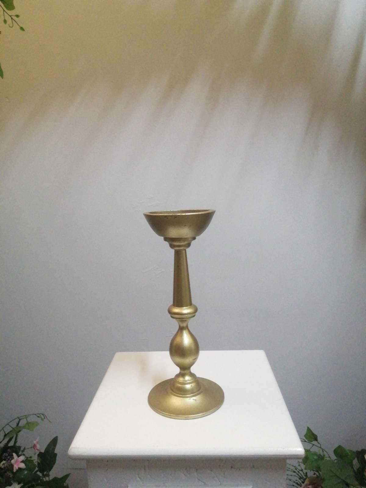 Blok Altın Mumluk 30cm
