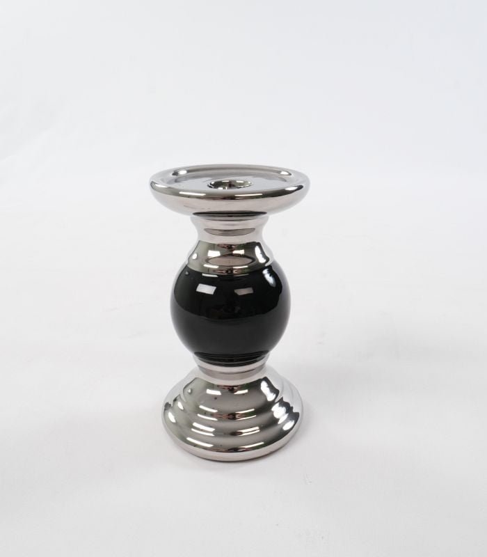 Blok Siyah Porselen Mumluk 15cm