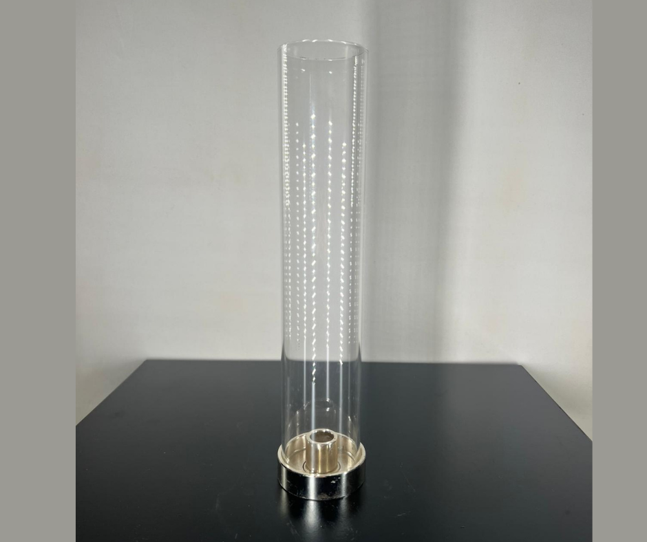 Gümüş Taban Fanus Mumluk 36cm