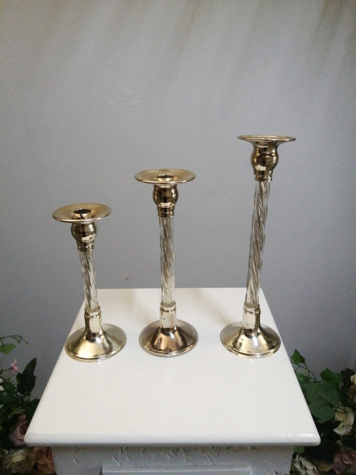 Cam Göbekli Üçlü Set - Gümüş