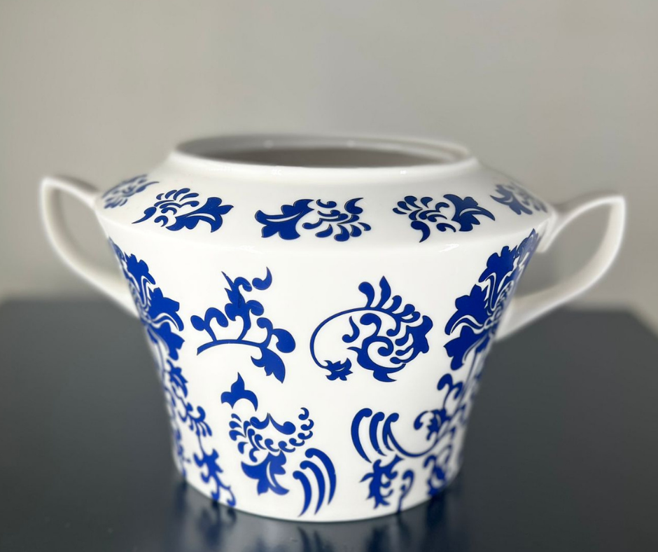 Blue Blanc Kulplu Vazo 17cm*22cm