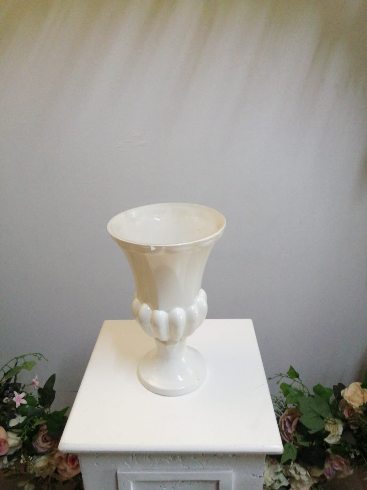 Seramik Beyaz Vazo 26cm*17cm