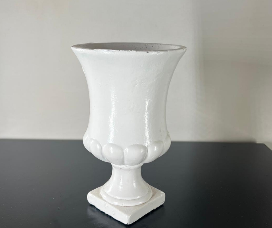 Seramik Beyaz Vazo 20cm*12cm