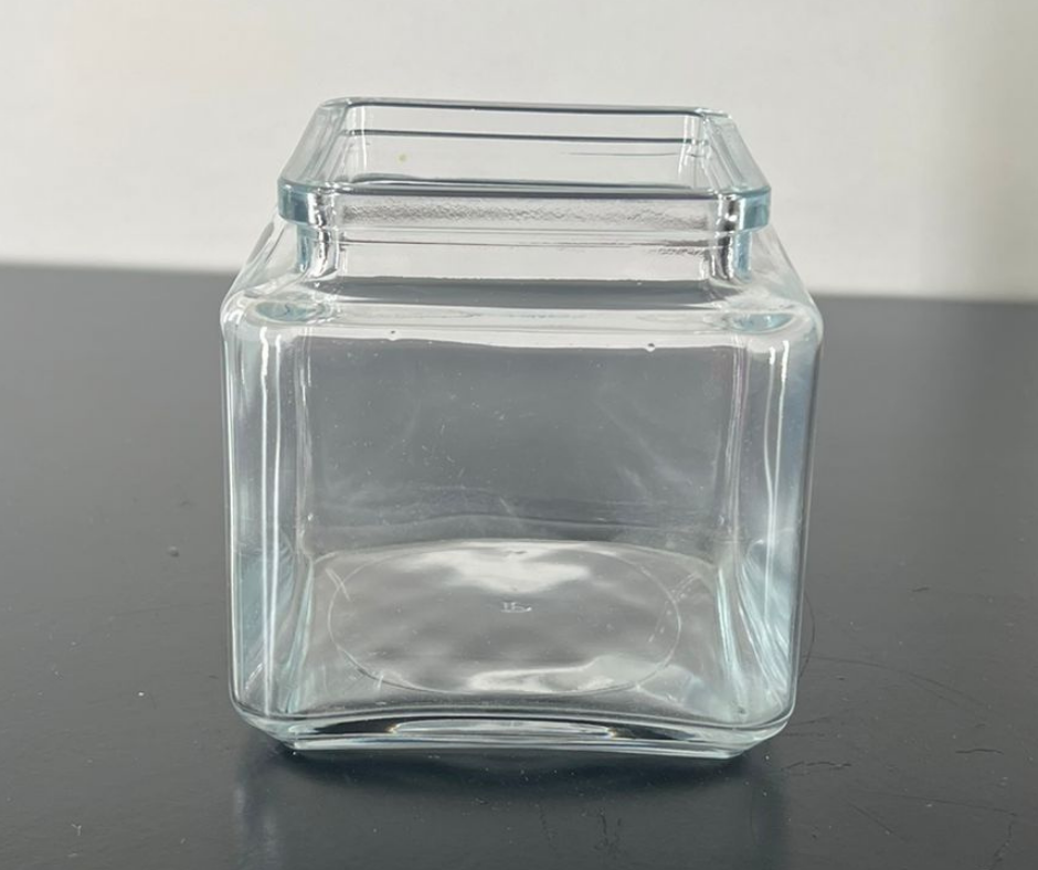 Şeffaf Kare Cam Vazo 12cm*12cm