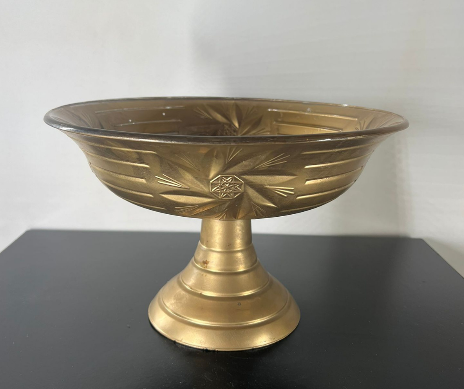 Altın Cam Kase Vazo 20cm*30cm