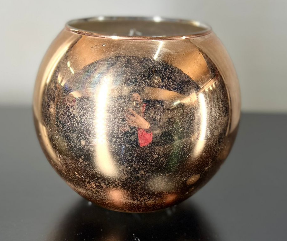 Akvaryum Cam Vazo Gold 15cm