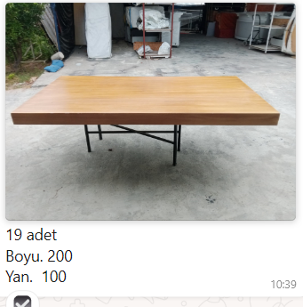 Ahşap Masa Açık Renk 200cmX100cm - 2