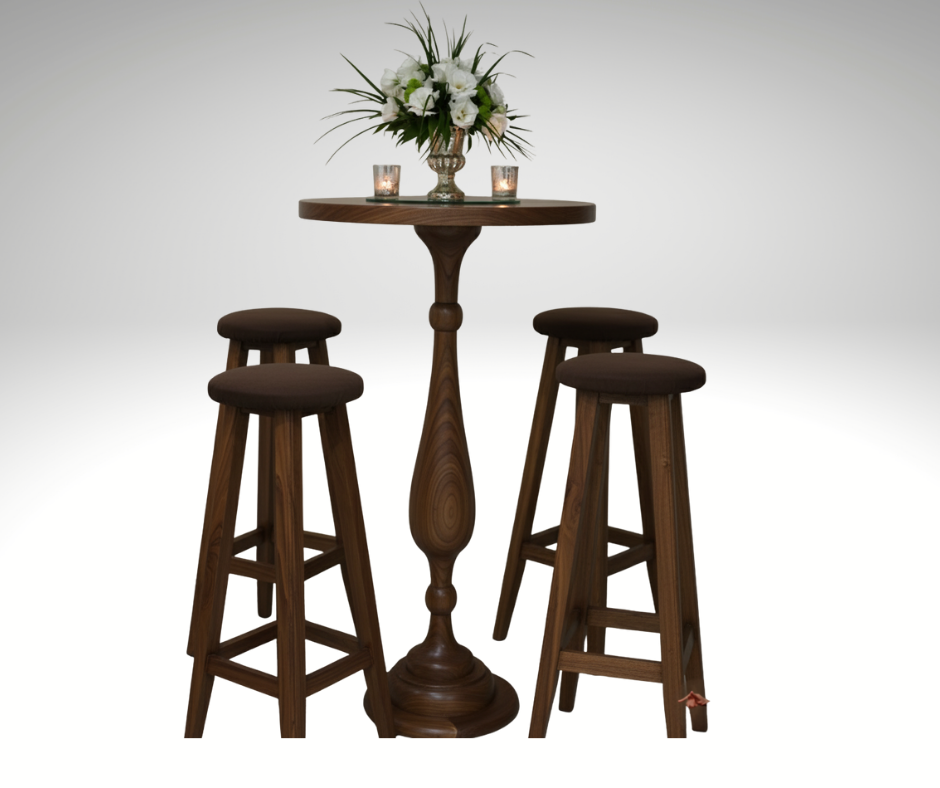 Yuvarlak Ceviz Bistro 60cm çap 110cmy